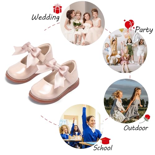 Image of PHIRAMIN Toddler Girl Mary Jane Dress Shoes-Little Girl School Uniform Shoes for Wedding Party