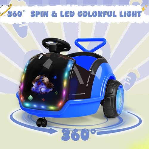 Image of ANPABO 3-in-1 Electric Push Car for Kids 1.5-3 with LED Display, Blue