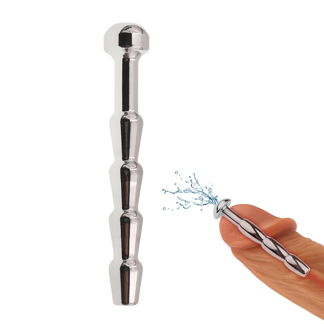 Dilatatore Uretra Uomo Filettato in Acciaio Inossidabile, Plug Dilatatori del Pene Vuoto per Uomini Acciaio Fetish per la Masturbazione (6mm), 1 pezzo