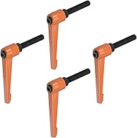 Vista 13 de HARFINGTON 4 manijas de palanca de sujeción ajustables M6 x 1.575 in, perillas de tornillo de rosca macho con bloqueo de tornillo giratorio