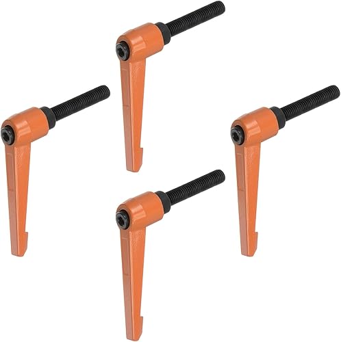 Miniatura 31 de HARFINGTON 4 manijas de palanca de sujeción ajustables M8 x 1.181 in de rosca macho, perillas de tornillo giratorio de bloqueo de trinquete