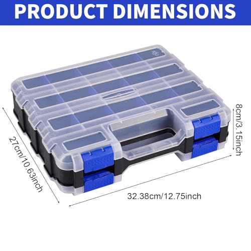 Boîte de rangement 34 compartiments avec séparateurs ajustables pour quincaillerie