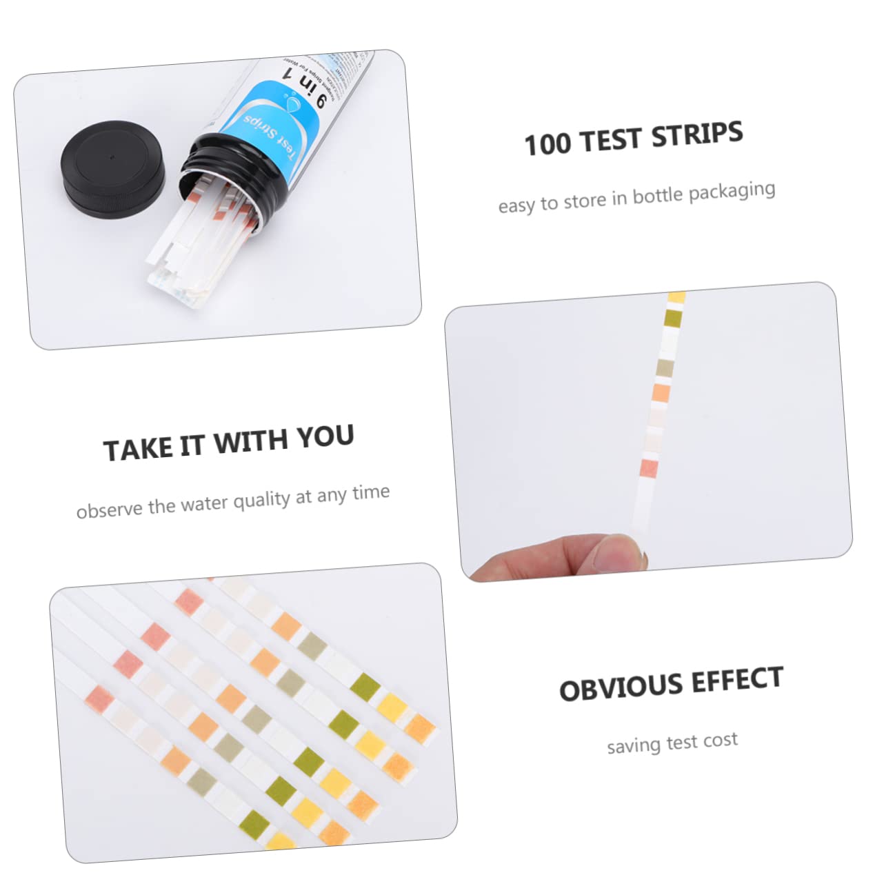Cabilock 3 Sätze Wasserqualitätstest Ph-test Pool-teststreifen Wassertestpapiere Prüfen Pool Wasser Test Kit Ph Teststreifen Ph-testpapiere Ph Test Papier Colorful 50 Stück * 3
