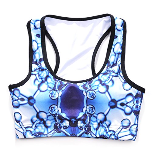 Image of Sister Amy Women's Aerobics Gym Dance Yoga Vest Printed Sports Bra Top Vest
