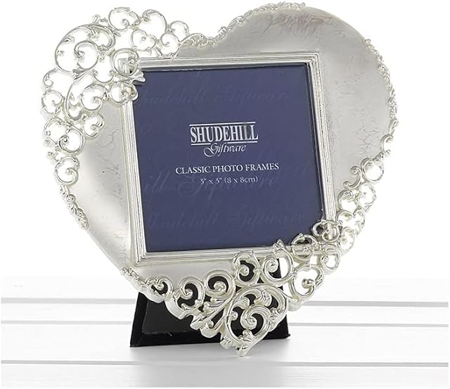 Gifts and More Gifts 20233 Silver Lace Heart Photo Frame Valentine, Anniversary Present , 3" x 3"