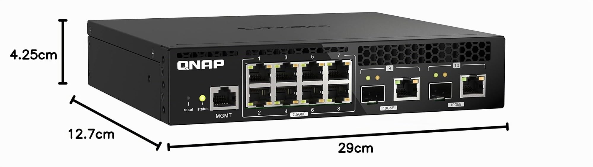 Qnap QsW-M2108R-2c - Switch - Gestito - 8 X 2.5gbasE-T + 2 X Combo 10 Gigabit Sfp+/rJ-45