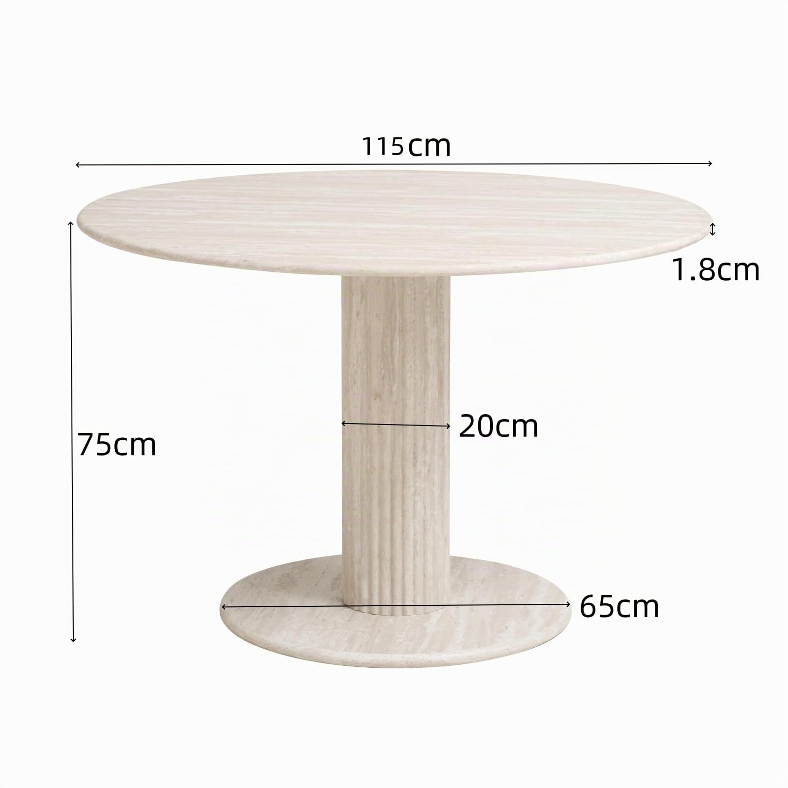 Tavolo da Pranzo da 115 cm, Tavolo da Cucina Rotondo Moderno e Minimalista, Adatto a Cucine e Sale da Pranzo - GDS
