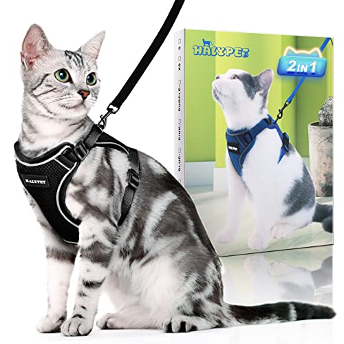 Halypet [Max Safety] Cat Harness And Leash Set, Adjustable Kitten Harness, Escape Proof Cat Harness, Soft Breathable Vest For Walking Cat And Dog #TOP25