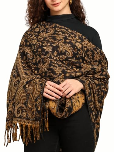 Image of KE KANHA EXPORTS shawl for women winter|stole for women|shawls for women|warm winter wrap|multicolor|Over Size|215cmx190cm|Thread Work