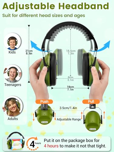Image of Dr.meter Noise Cancelling Ear Muffs: SNR27.4 Noise Cancelling Headphones for Autism with Adjustable Headband - Hearing Protection Ear Muffs for Kids Autism Sensory Monster Truck Demo Derby Mowing