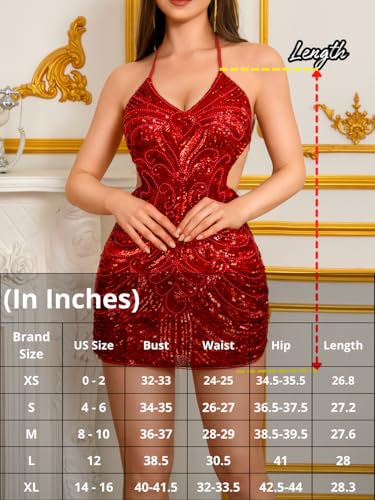 Image of ShawGobow Sequin Dress for Women,Glitter Sparkly Backless Bodycon Mini Dresses,Sexy Concert Outfits Prom Homecoming