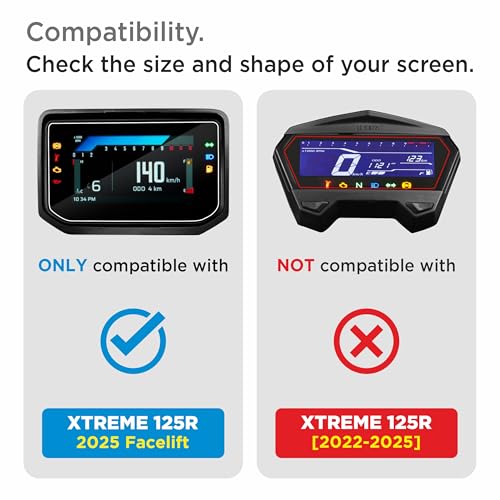 Image of Spartan Shield Digital Cluster Screen Guard for Hero Xtreme 125R 4V 2025 | Compatible with Dual Channel ABS, ABS Single Seat, ABS OBD2B & IBS OBD2B Variants | 4.2-inch Multicolor LCD Display Protector | Anti Scratch | Water Resistant | HD Clear | Bubble Free Installation | Instrument Cluster Console Accessory [Not Tempered Glass]