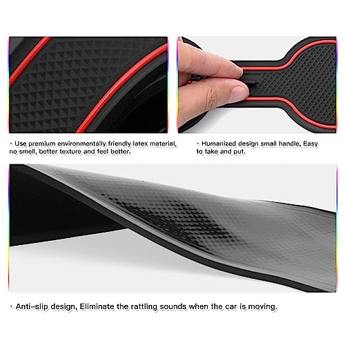 Image of SKTU 2024 2025 2026 Chevy Trax Door Slot Mat for 2024 2025 2026 Chevrolet Trax (LS,1RS,LT,2RS,ACTIV) 14PCS Fit 2024 20256 2026 Chevy Trax Accessories Door Compartment Cup Center Console Liners (Red)