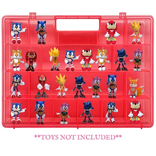 Life Made Better Pink Action Figure Toy Holder Case, Compatible with Sonic The Hedgehog, Stores & Protects Figures & Accessories, Made by LMB