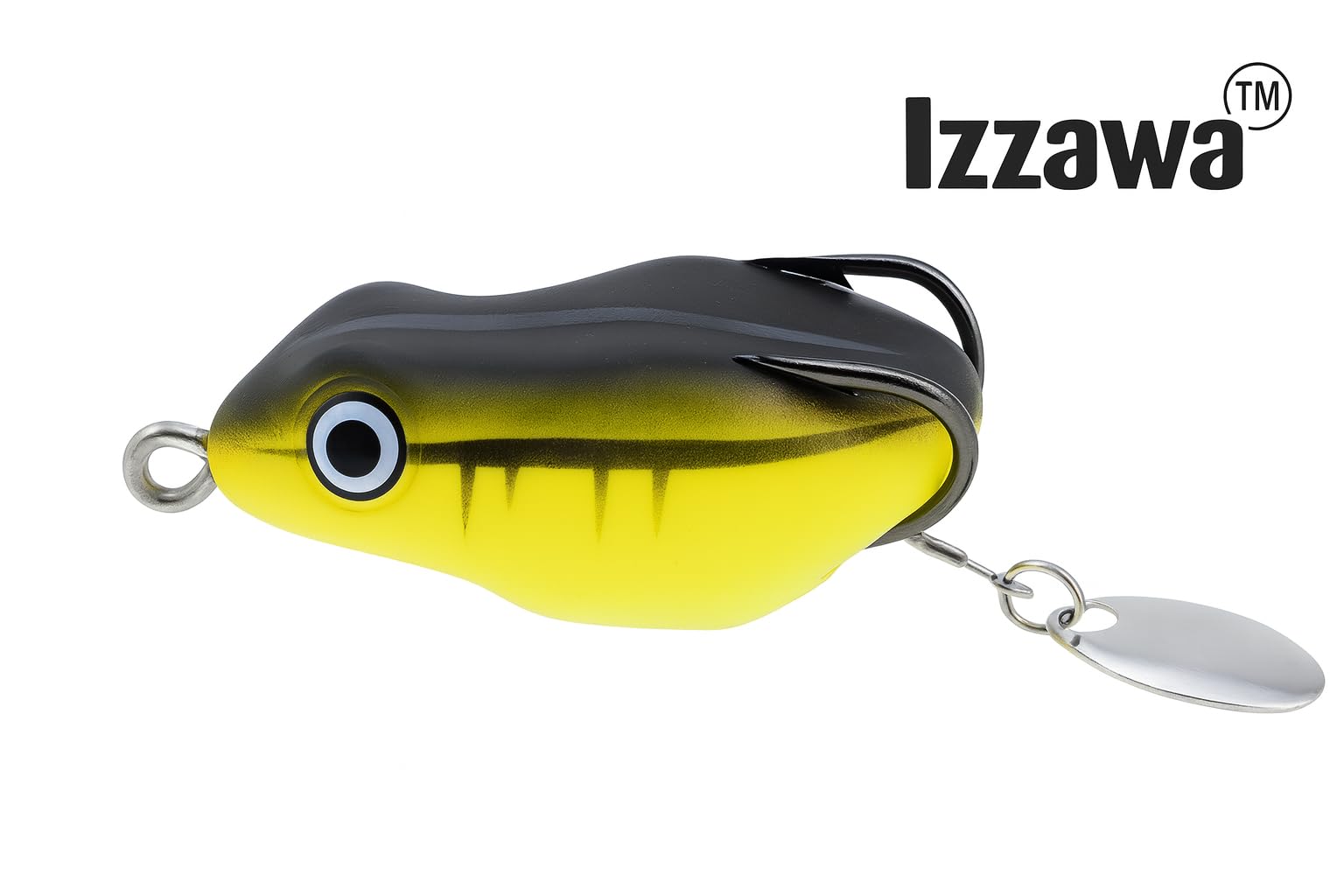 Izzawa Frog Fishing Lure Pack of 2(Brown Yellow and Green), 4.5 cm