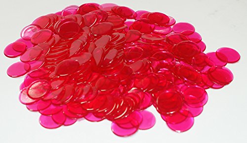 1200 Kunststoff Chips mit Aufbewahrungstasche, TRANSPARENT DARK PINK Cover