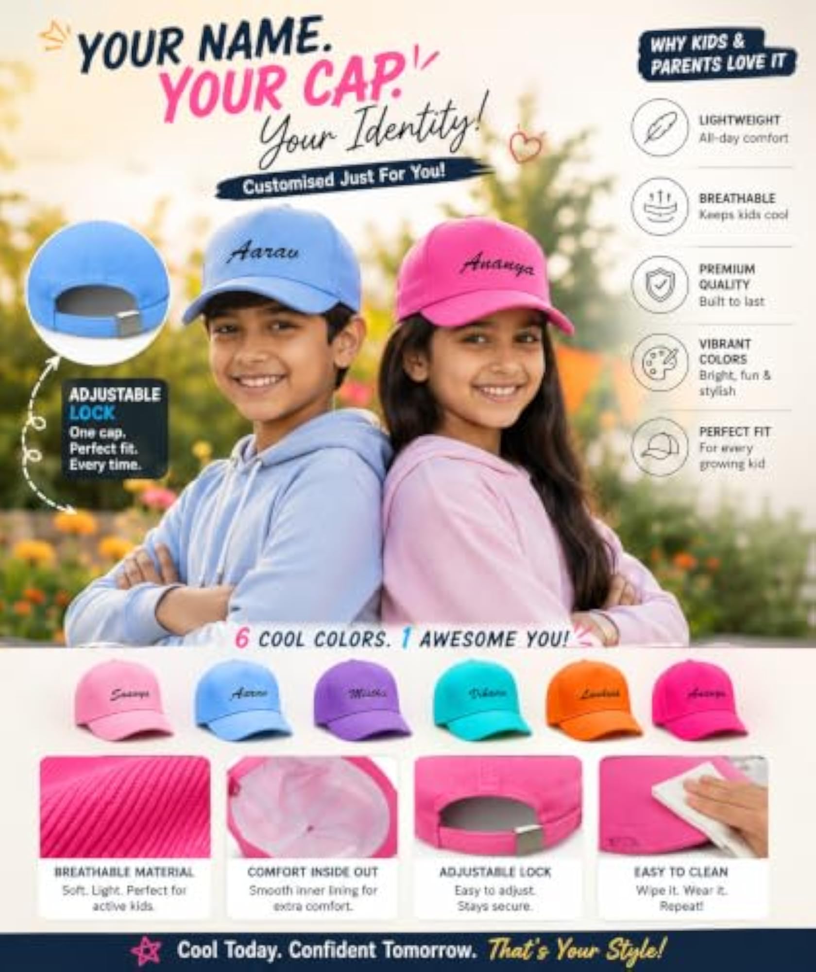 Personalized Cap with Printed Cotton Baseball