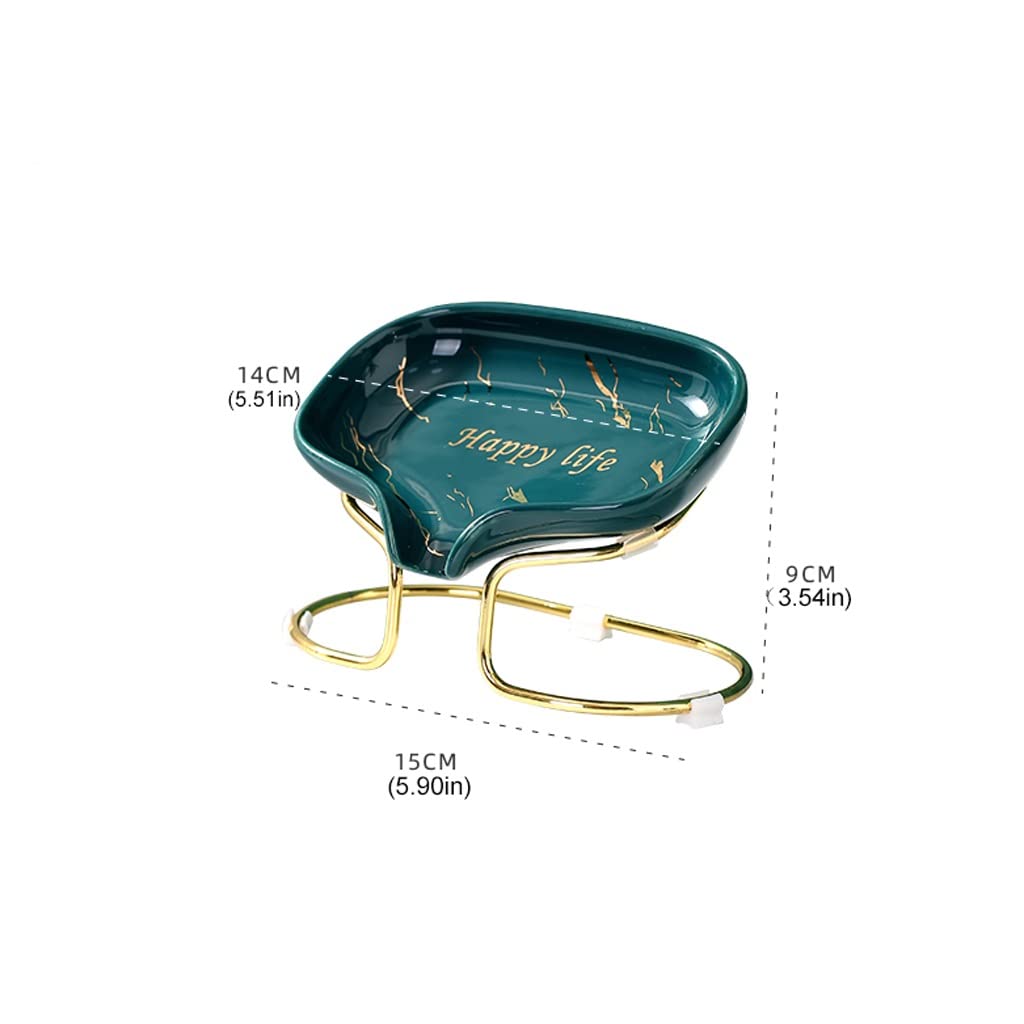 Jabonera Cerámica de Acero Inoxidable con encimera jabonera con baño Interior Lavabo baño Cocina Inodoro desagüe Almacenamiento Estante jabón Estante Bandeja Caja de Jabón