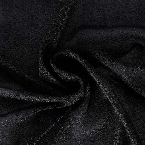 Image of Wedding Glitter Arch Draping Fabric Black 29 inch x 6.5 Yards 2 Panels Sheer Backdrop Curtains Drapery for Summer Wedding Ceremony Birthday Party Indoor Ceiling Decor