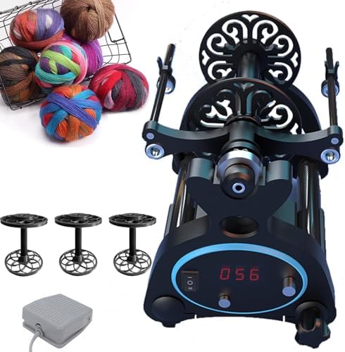 Electric Spinning Wheel with Foot Controller and Adjustable Speed for Yarn Making and Weaving,Black1