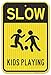 Kid Playing Sign, Slow Down, 12x18 3M Reflective (EGP) Rust Free,63 Aluminum, Easy to Mount Weather Resistant Long Lasting Ink, Made in USA by SIGO SIGNS