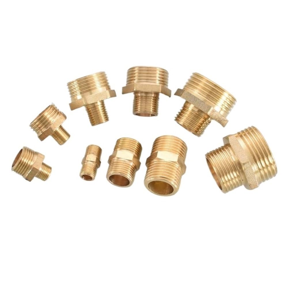 Mosiężny adapter do łączenia rur pneumatycznych z sześciokątnym nyplem, 1/8 1/4 3/8 cala BSP, męski - 1 szt.(1-1/4x1-1/2ines)