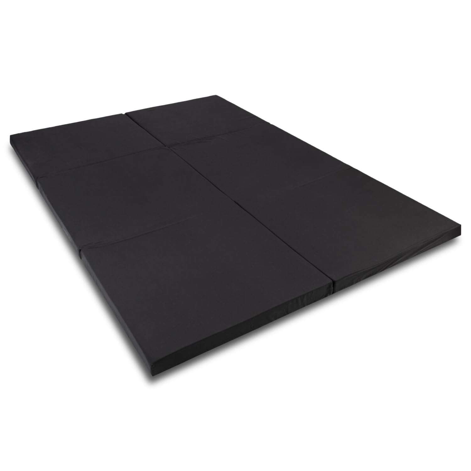 CloudComfort Materasso Matrimoniale Pieghevole Ospiti 140x195 cm 6 Pezzi Nero Letto Matrimoniale e Singolo Con Borsa Per Il Trasporto, Nucleo In Schiuma Extra Spessa Altezza 14 Cm Singolo