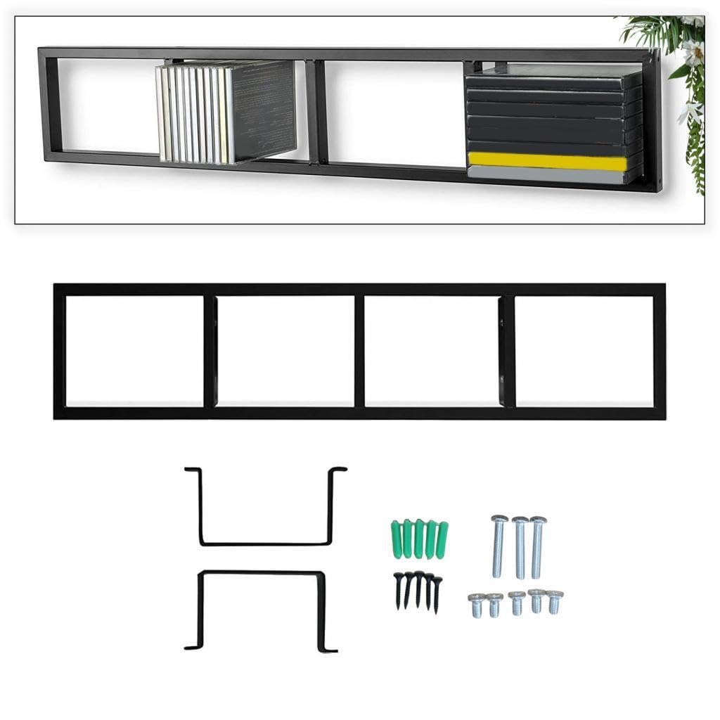 Organizador de pared para almacenamiento, decoración de pared con gran capacidad para almacenar CD, DVD, videojuegos, soporte para, estantes exhibición para almacenamiento CD y DVD.