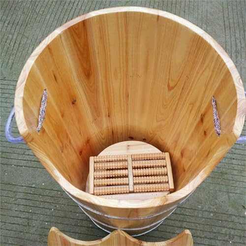 Baño de pies de madera con tapa para spa miniatura 5