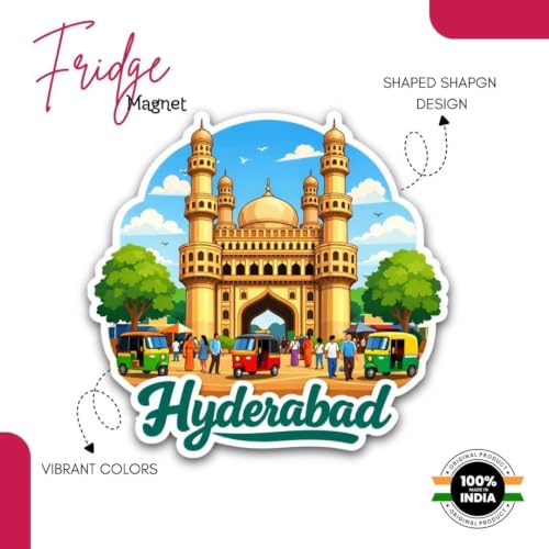 Image of Hyderabad Fridge Magnet - Stylish Magnet for Fridge, Wardrobe & Metal Surfaces | Gifts Items | Printed Stylish Refrigerator Magnet (Hyderabad Theme)