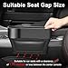LEYACS Car Seat Gap Filler, Premium Leather Car Seat Gap Filler Organizer with Cup Holder, Car Seat Organizer with Two Seat Hooks, Can Hold Cell Phone, Keys, Cards, Canned Drinks - 2 Pack, Black