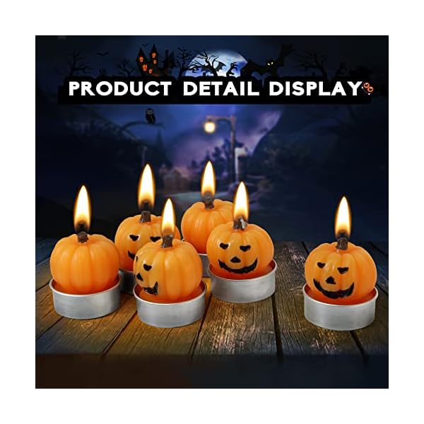Pumpkin halloween celebration candles real flaming bright vivid smiley candles for fall thanksgiving table decor indoor party decor  urban country home decor