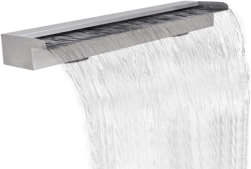 Waterfall Pool Fountain, 59" X 4.5" X 3.1" Stainless Steel Pool Fountain Waterfall Fountain Decorative Pool Fountain,