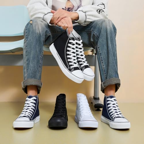Image of hash bubbie High Top Canvas Sneakers Fashion Walking Shoes | high tops non slip on walking breathable casual comfortable lace up tennis shoes