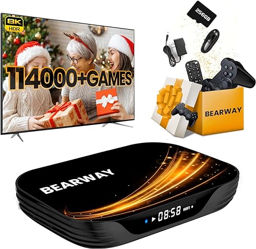Bearway Retroplay Super Console X3,Retro Game Console Plug & Play Video Games for TV, Android 9.0 & Emuelec 4.5, Retro Gaming Console Support 4k Ultra Hd Display, Get Free 2 Gamepads image 2