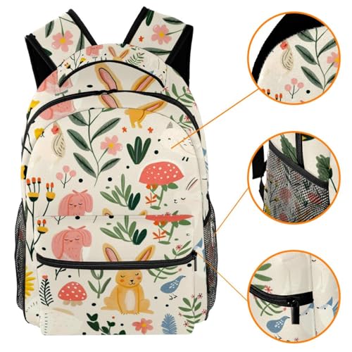 Sac à dos d'école multicolore avec porte-bouteille pour campus