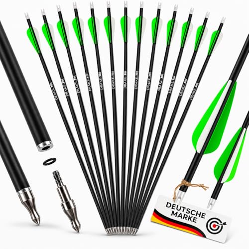 12 Stück Komplettpfeil Drake Fire Carbon-Hybrid Pfeil 30 Zoll
