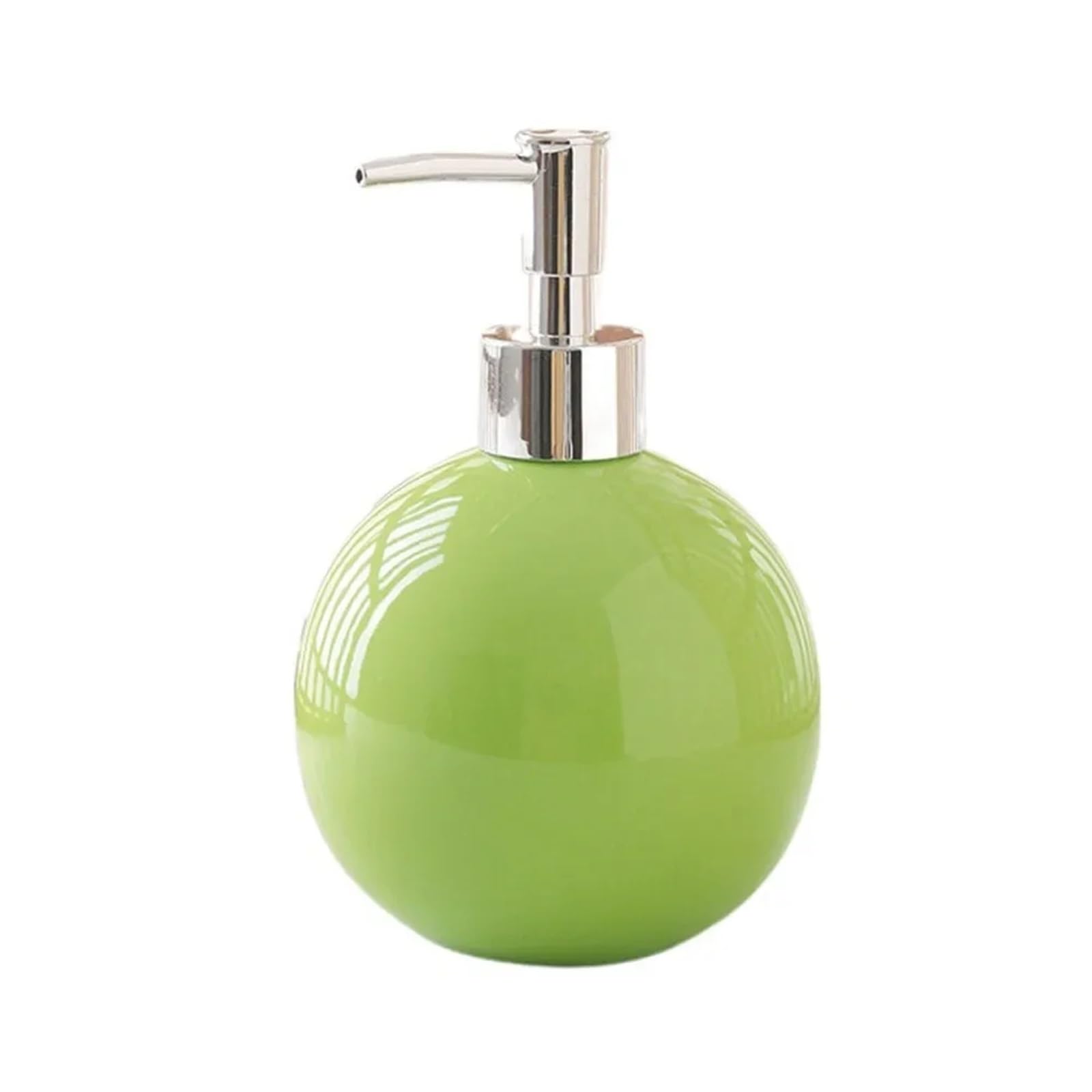 Ceramic Soap Dispenser Portable Ceramic Hand Soap Bottle Refillable Reusable Sanitizer Dispenser Round Leakproof Liquid Container Bathroom(Green)