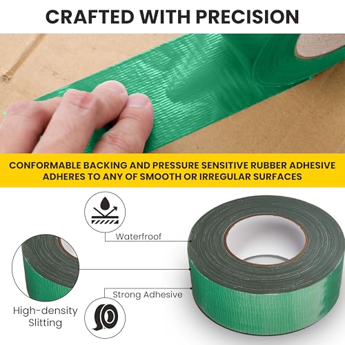 Image of T.R.U. Set of 2 Brown Durable Duct Tape Rolls, 11 Mil Thickness, 2 Inches by 30 Yards, High Strength, Flexible, No Residue, Water-Resistant and Tearable by Hand, Versatile for Indoor and Outdoor Use