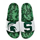 Hype NCAA Team Graphic and Color Unisex Quick Dry Slydr Sandal, Michigan State Spartans, 11 Women/9 Men