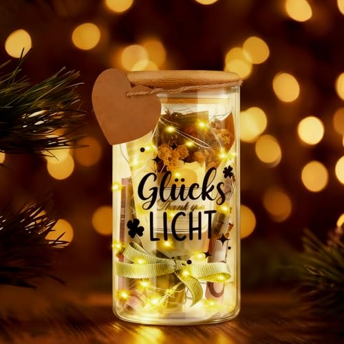 TZQFROCE Glückslicht LED Flaschenlicht mit Spruch Flaschenlichter Beleuchtete Flasche Beste Geburtstagsgeschenk für Freundin Beste Freundin Geschenke Weihnachten Hochzeit