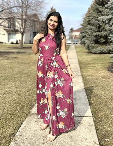 Image of KILIG Women's Summer Floral Beach Flowy Split Maxi Long Dresses