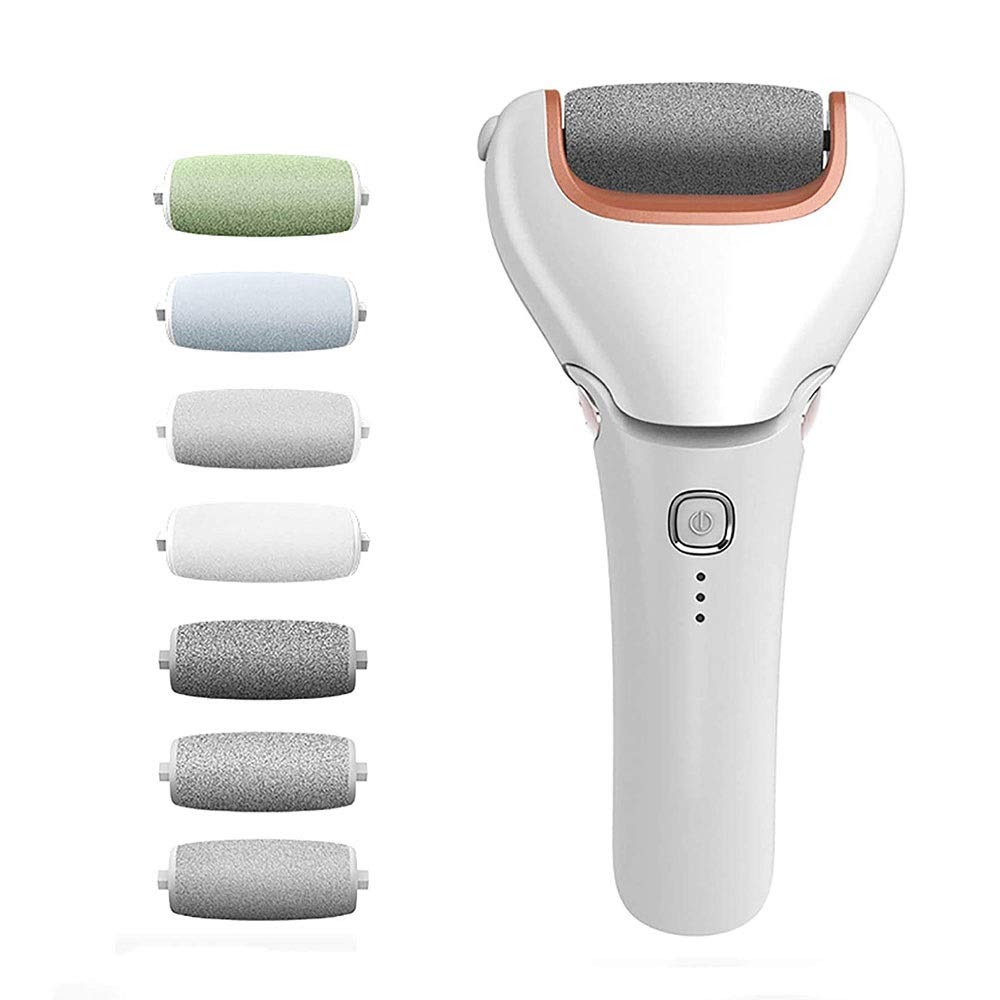 Removedor de callos eléctrico recargable, kit de herramientas de pie pedicure profesional de pedicura profesional, removedor de callos de piel muerta para el cuidado de los pies, 2 velocidades co