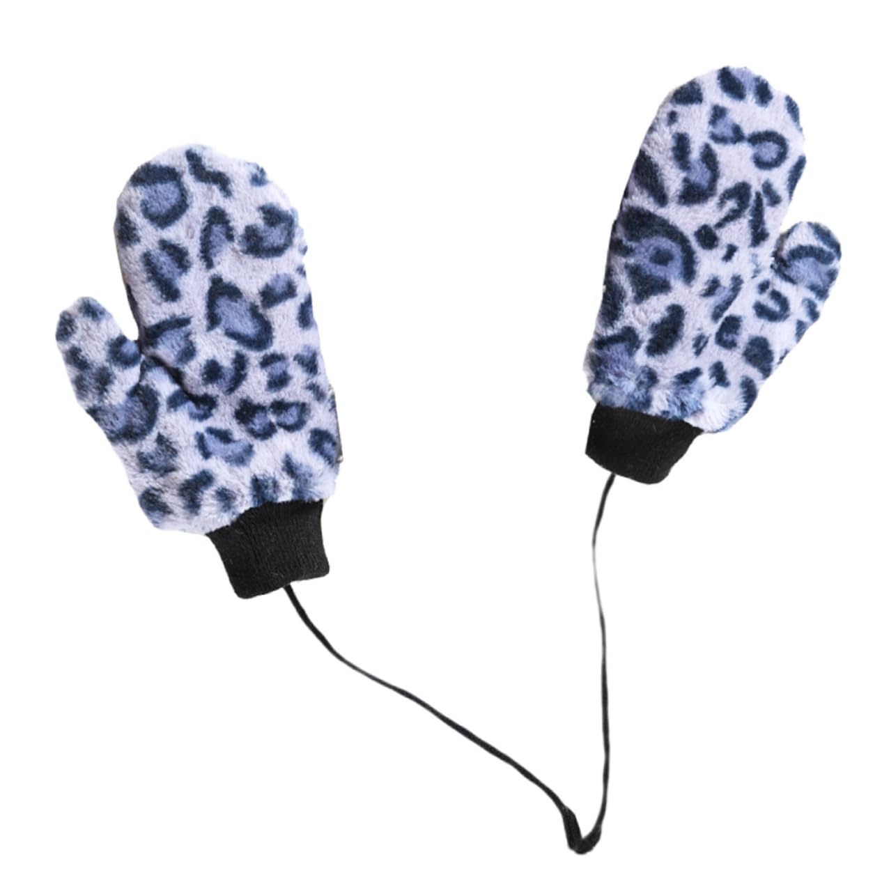 Didiseaon Windproof Warm Riding Gloves Leopard Pattern Thicken Neck Hanging Cold Weather Gloves