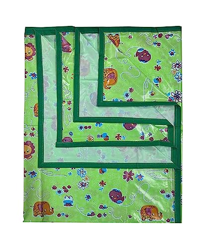 Image of EcoSoft Plastic Sheet,PVC Sheet for Kids,Rubber Sheet for Babies,Bed Wetting Protector(90 x 135 cm) (Green Hippo)