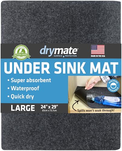 Drymate Premium Under Sink Mat, Waterproof Cabinet Protection Mats for Kitchen & Bathroom, Absorbent...