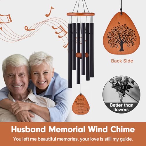 Image of AMBOBE Memorial Gifts for Loss of Husband, 32 inch Wind Chimes for Loss of Husband Sympathy Gift, Grief /Bereavement Gifts for Loss of Husband, Windchimes in Memory of Husband