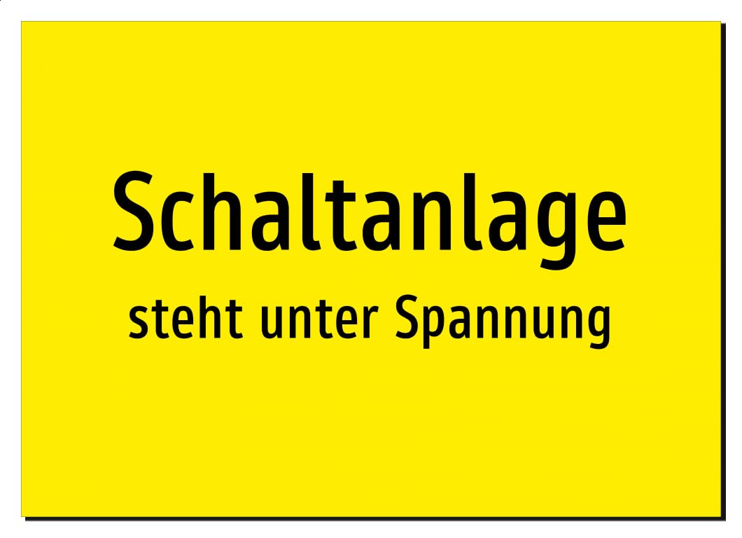 Schaltanlage - steht unter Spannung | Aufkleber A2, 594 x 420mm | nur Text, ohne Symbolgrafik