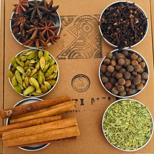 AWAFI MILL Oriental Spice Mix Gift Box - Szechuan Pepper/Clove/Cinnamon/Fennel/Star Anise/Cardamom Whole - Hand-Picked 100% A1 Grade (Pack of 90 Gram)