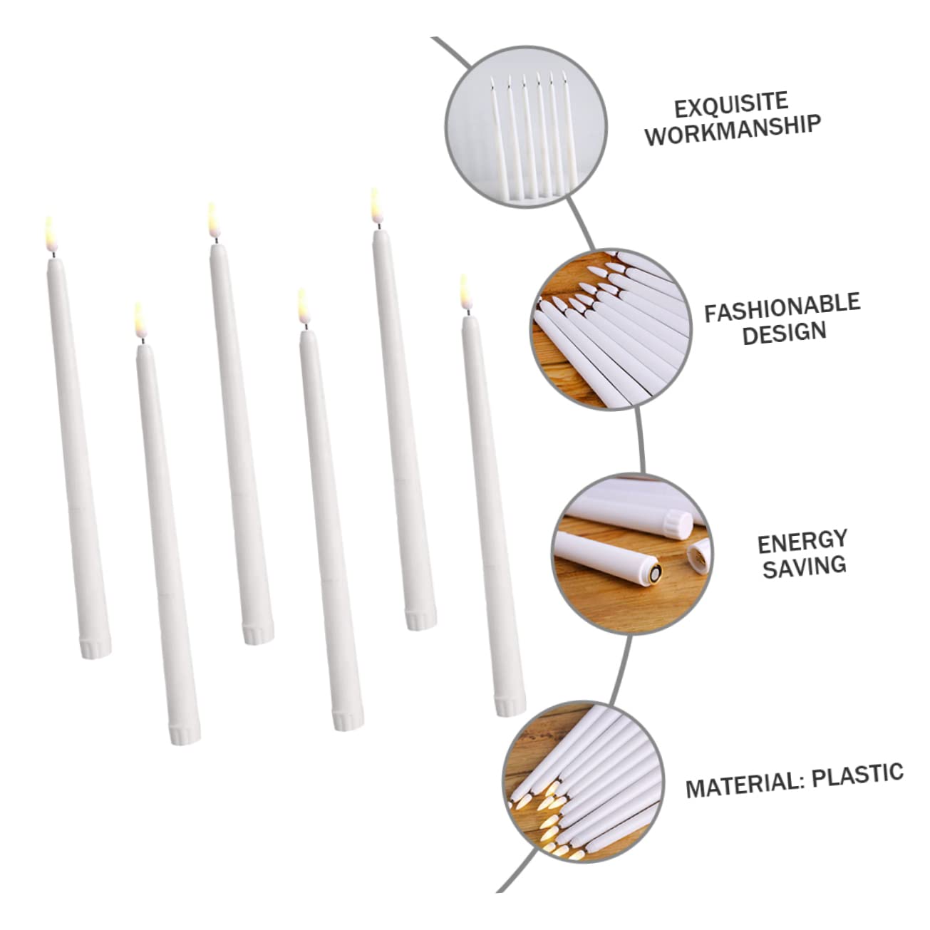 VILLCASE 12pezzi Candele LED Decorative senza Fiamma per Halloween Standard Luce Tremolante per Feste Ristoranti Matrimoni e Ambienti Interni